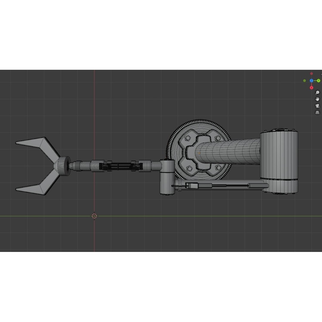 Industrial Robot Arm 3D Model – Low Poly Game Asset, FBX, OBJ - View 10