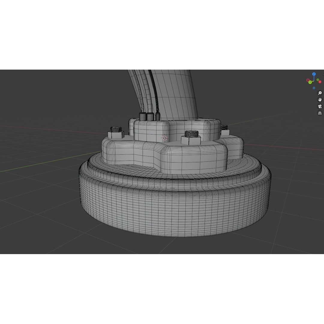 Industrial Robot Arm 3D Model – Low Poly Game Asset, FBX, OBJ - View 14