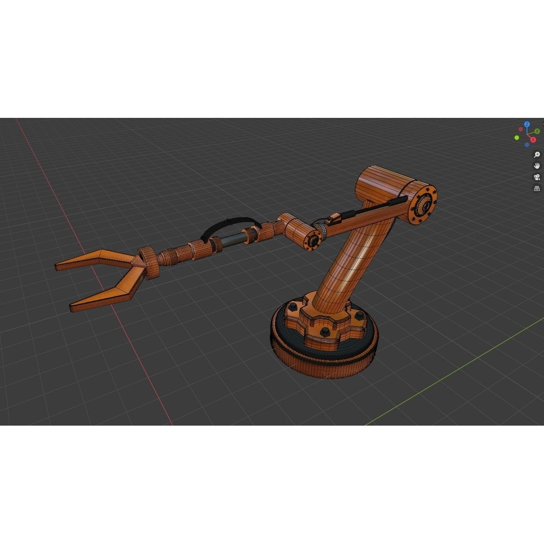 Industrial Robot Arm 3D Model – Low Poly Game Asset, FBX, OBJ - View 5