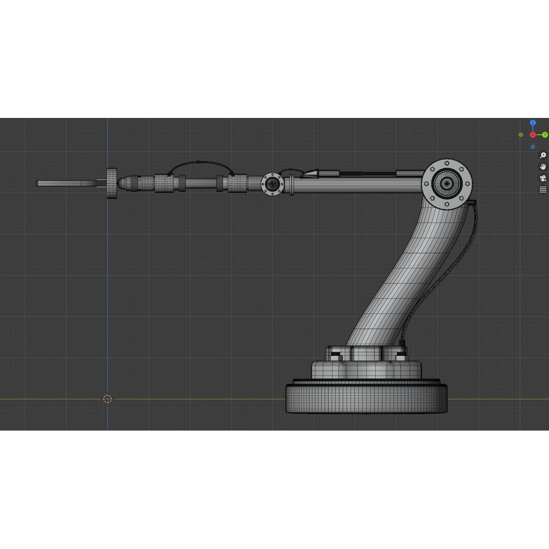 Industrial Robot Arm 3D Model – Low Poly Game Asset, FBX, OBJ - View 8