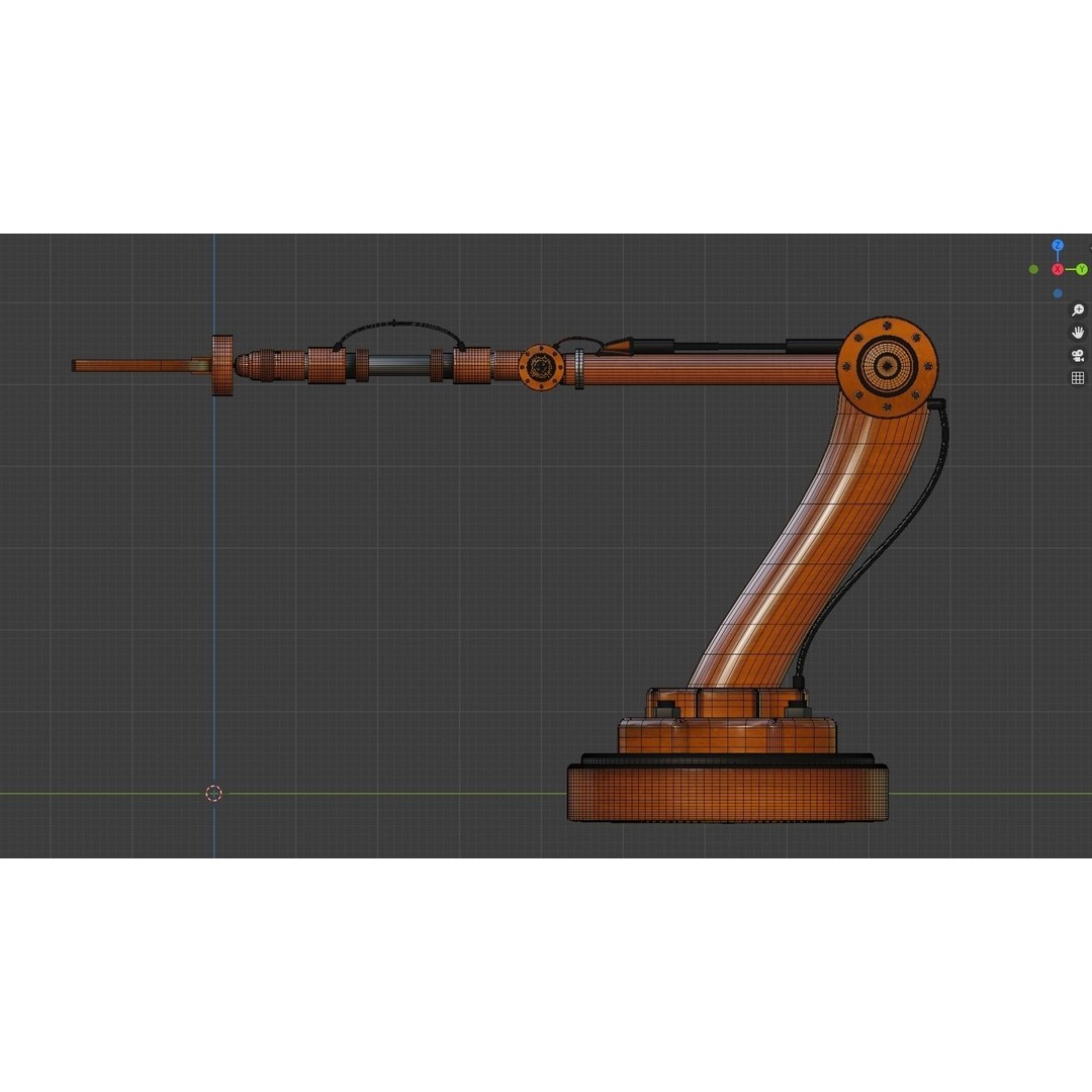 Industrial Robot Arm 3D Model – Low Poly Game Asset, FBX, OBJ - View 9