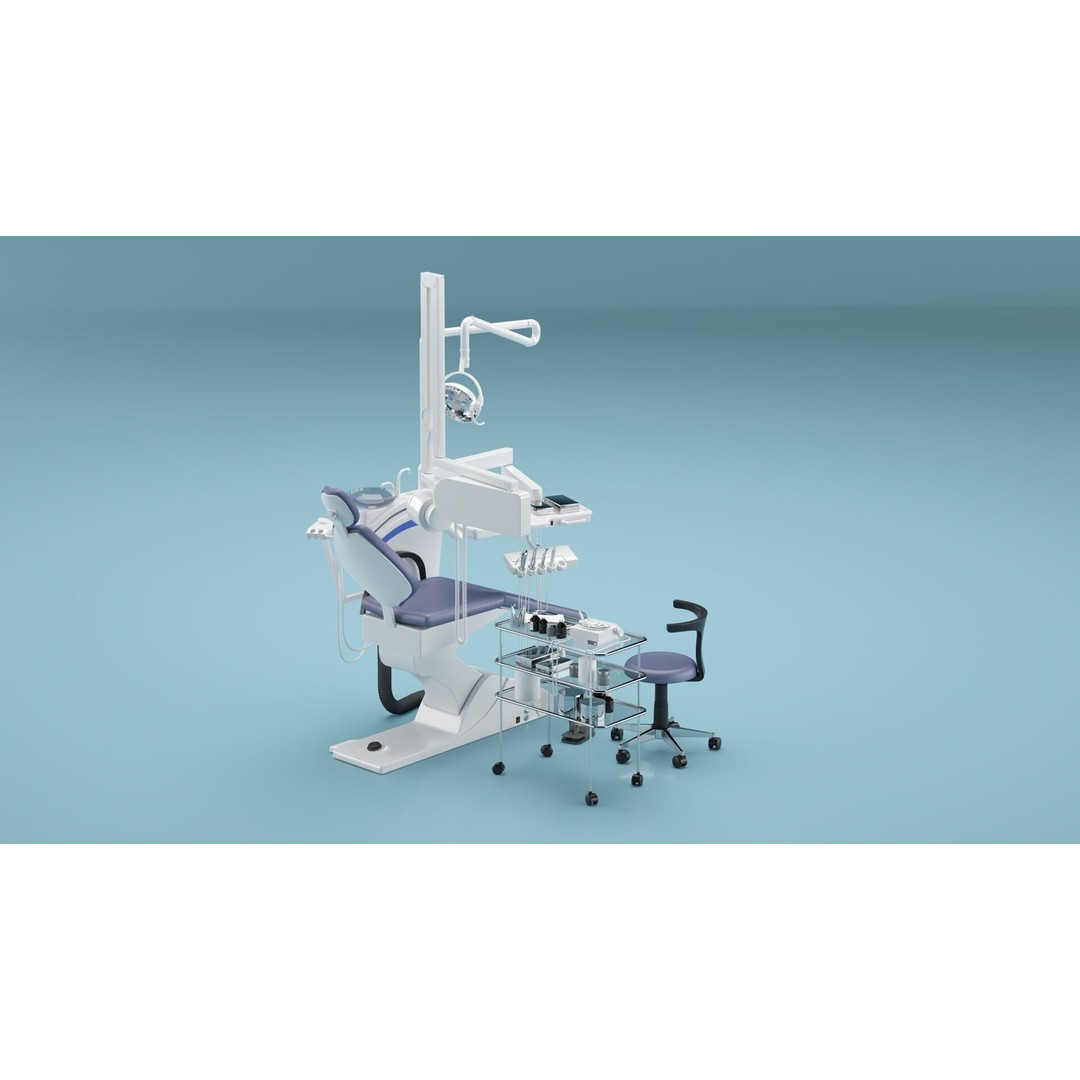 Dental Chair 3D Model – Modern Medical Furniture, FBX & OBJ Formats - View 5
