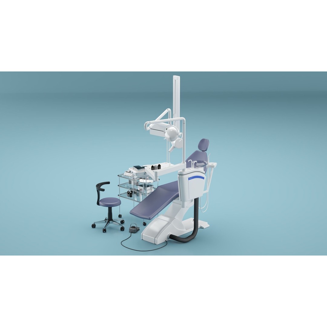 Dental Chair 3D Model – Modern Medical Furniture, FBX & OBJ Formats - View 9