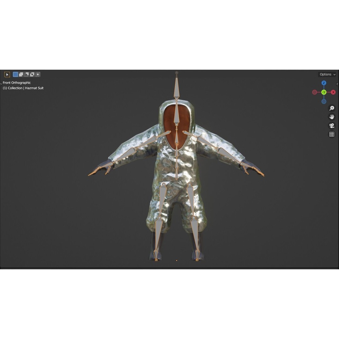 Hazmat Suit 3D Model – Low Poly Rigged Character with PBR Textures