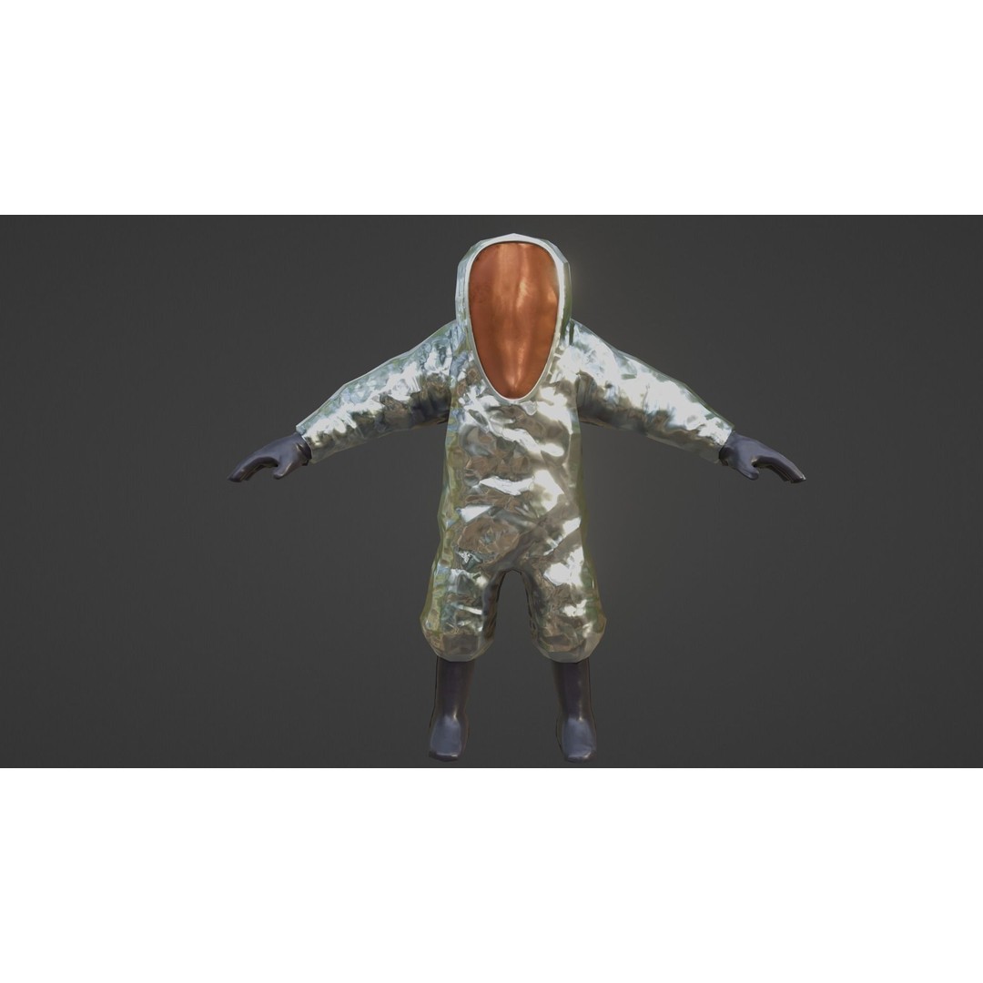 Hazmat Suit 3D Model – Low Poly Rigged Character with PBR Textures - View 11