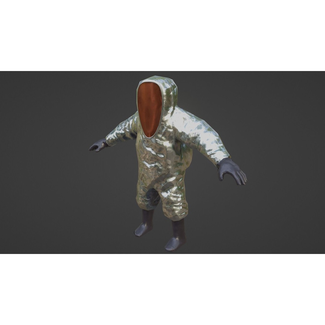 Hazmat Suit 3D Model – Low Poly Rigged Character with PBR Textures - View 12