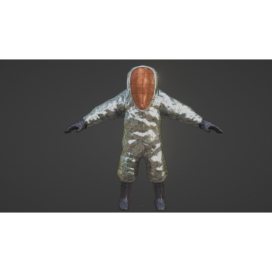 Hazmat Suit 3D Model – Low Poly Rigged Character with PBR Textures - View 13