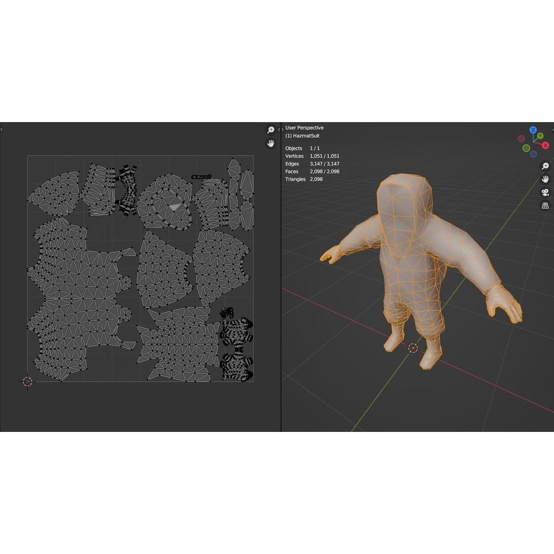Hazmat Suit 3D Model – Low Poly Rigged Character with PBR Textures - View 14
