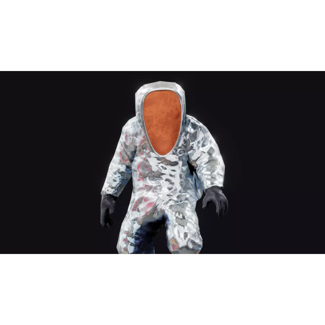Hazmat Suit 3D Model – Low Poly Rigged Character with PBR Textures - View 2