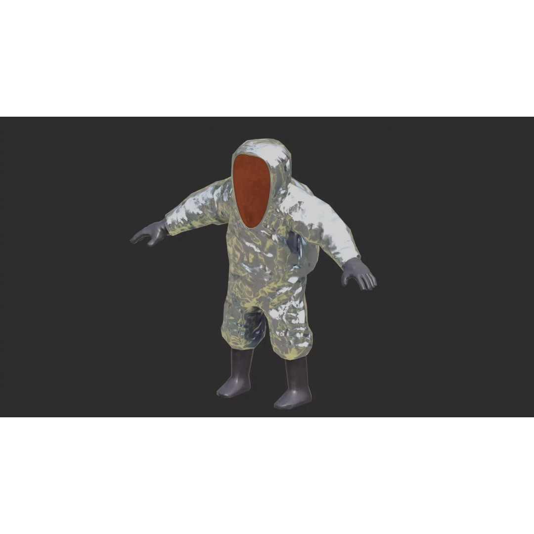 Hazmat Suit 3D Model – Low Poly Rigged Character with PBR Textures - View 3