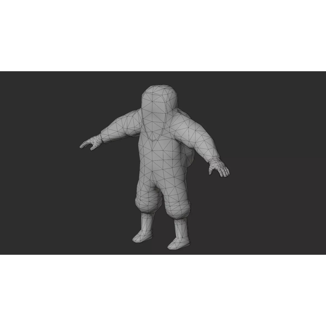 Hazmat Suit 3D Model – Low Poly Rigged Character with PBR Textures - View 4