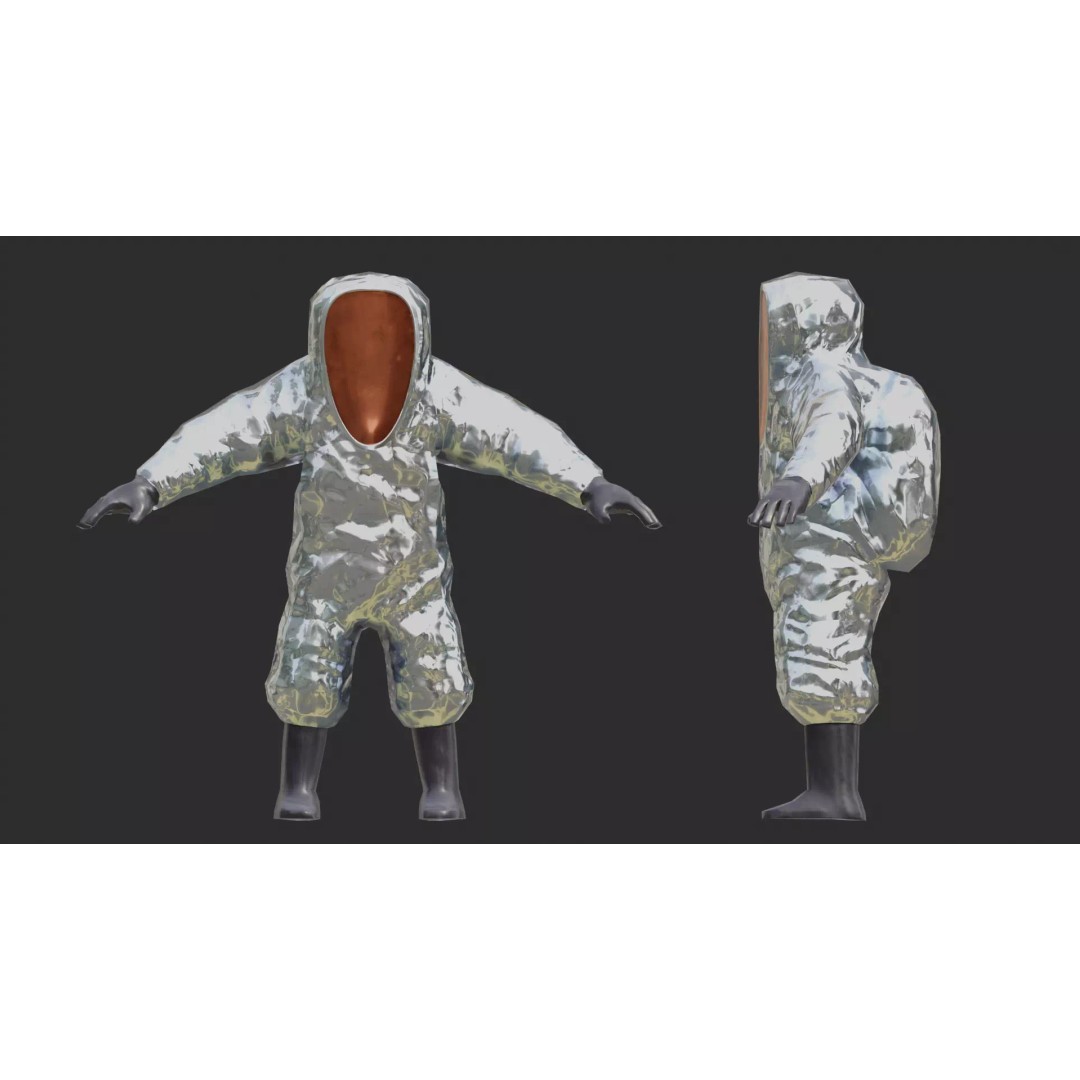 Hazmat Suit 3D Model – Low Poly Rigged Character with PBR Textures - View 5