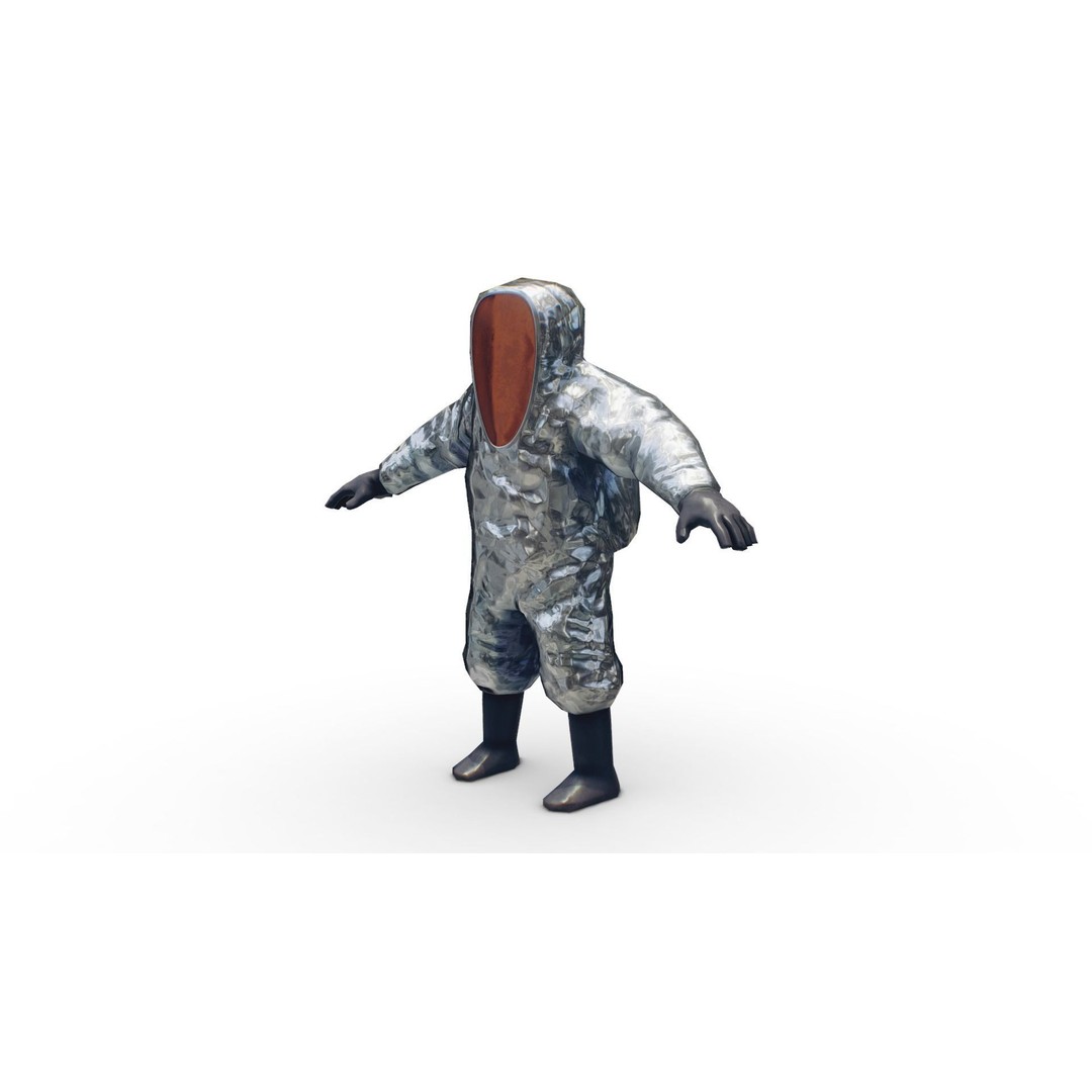 Hazmat Suit 3D Model – Low Poly Rigged Character with PBR Textures - View 7