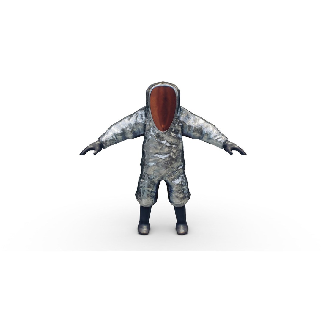 Hazmat Suit 3D Model – Low Poly Rigged Character with PBR Textures - View 8