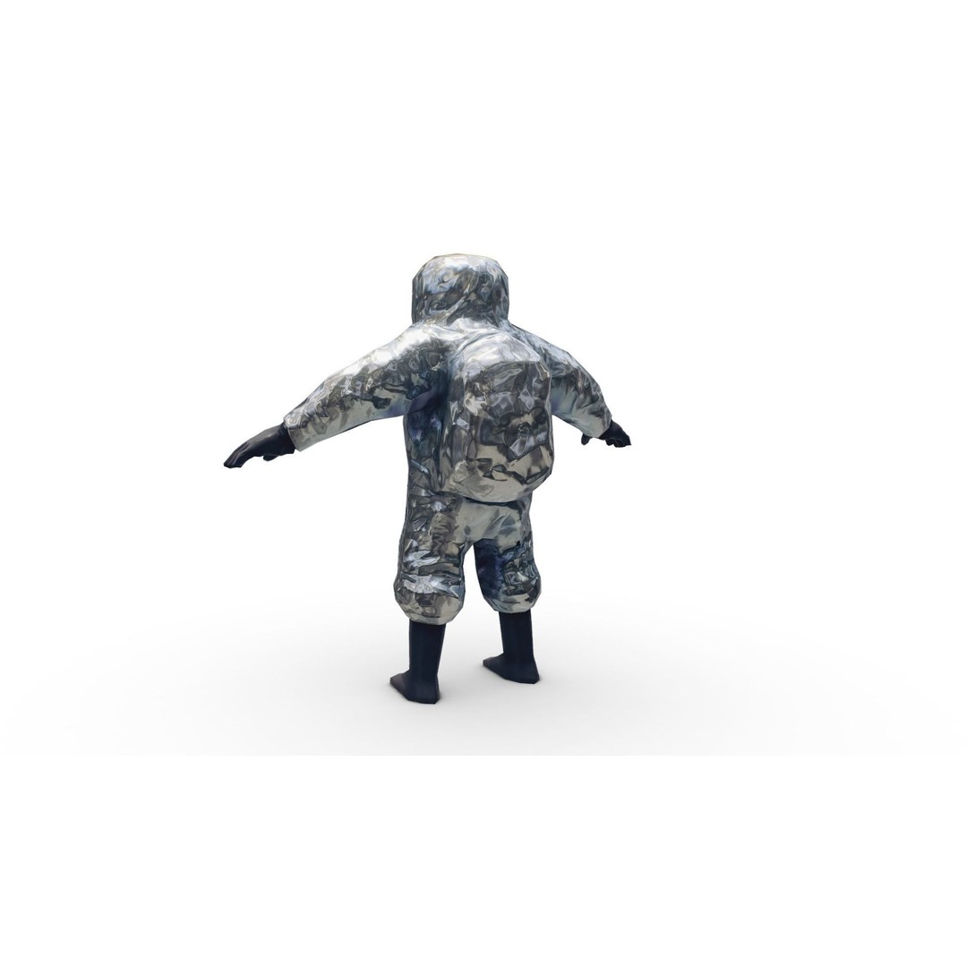 Hazmat Suit 3D Model – Low Poly Rigged Character with PBR Textures - View 9