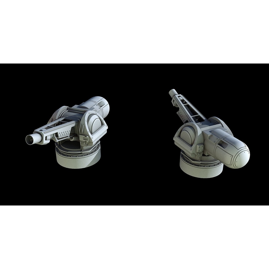 Sci-Fi Turret Gun and Missiles Pack 3D Model – Rigged Game Asset, FBX, OBJ - View 13