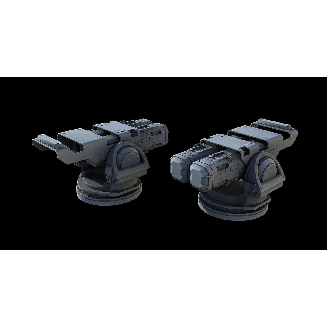 Sci-Fi Turret Gun and Missiles Pack 3D Model – Rigged Game Asset, FBX, OBJ - View 20