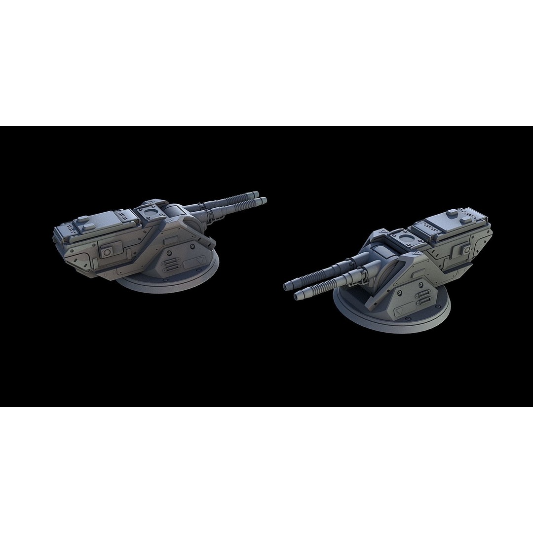Sci-Fi Turret Gun and Missiles Pack 3D Model – Rigged Game Asset, FBX, OBJ - View 25