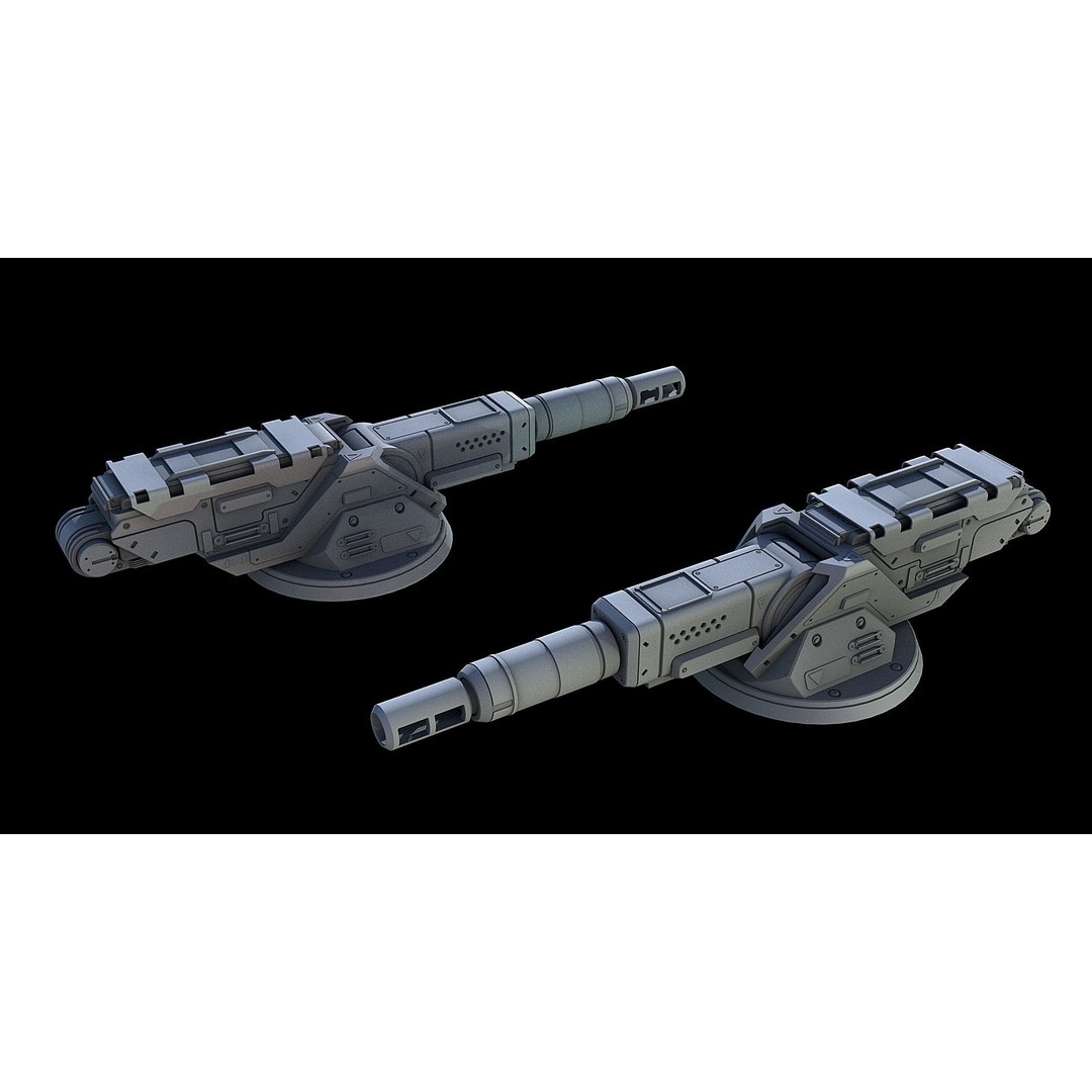 Sci-Fi Turret Gun and Missiles Pack 3D Model – Rigged Game Asset, FBX, OBJ - View 26