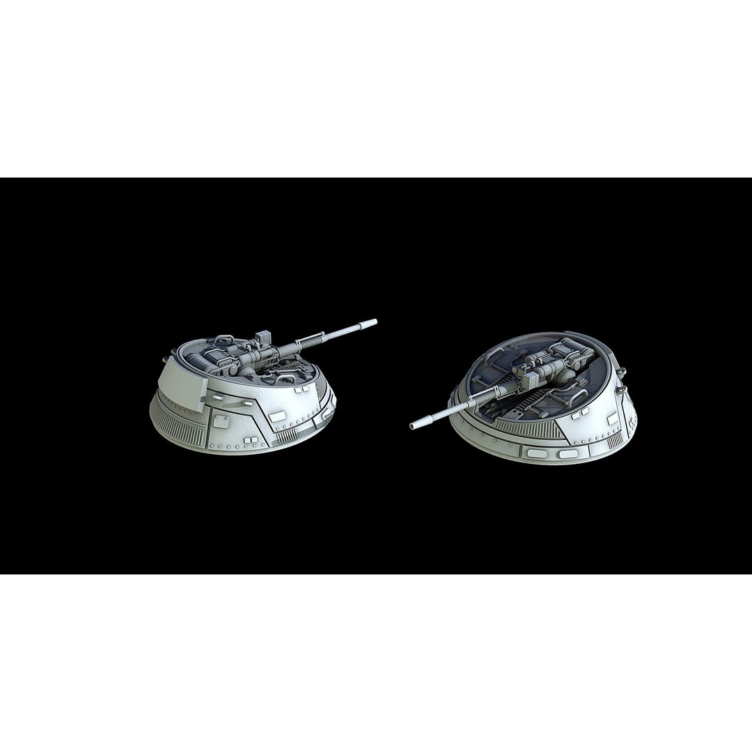 Sci-Fi Turret Gun and Missiles Pack 3D Model – Rigged Game Asset, FBX, OBJ - View 6
