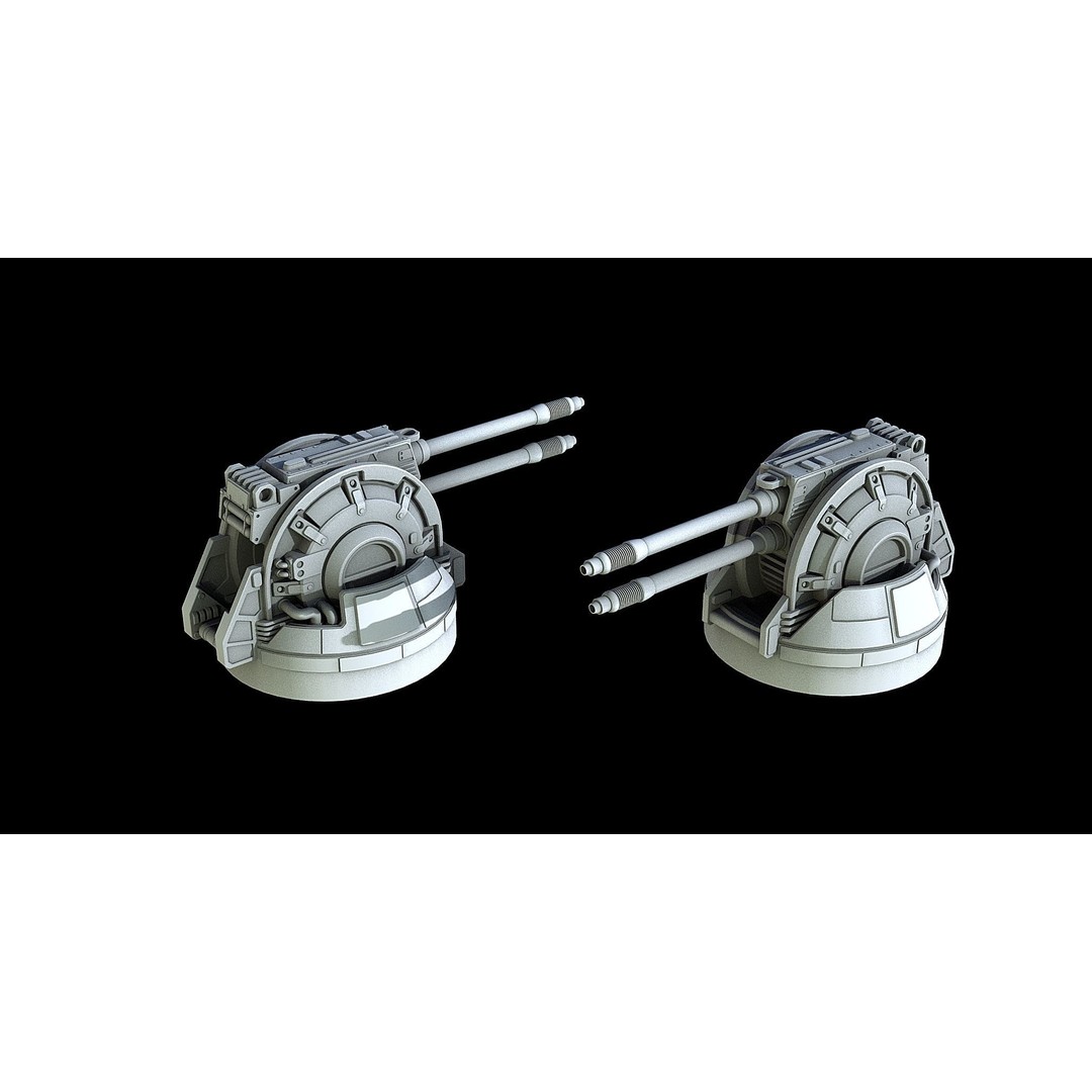 Sci-Fi Turret Gun and Missiles Pack 3D Model – Rigged Game Asset, FBX, OBJ - View 7