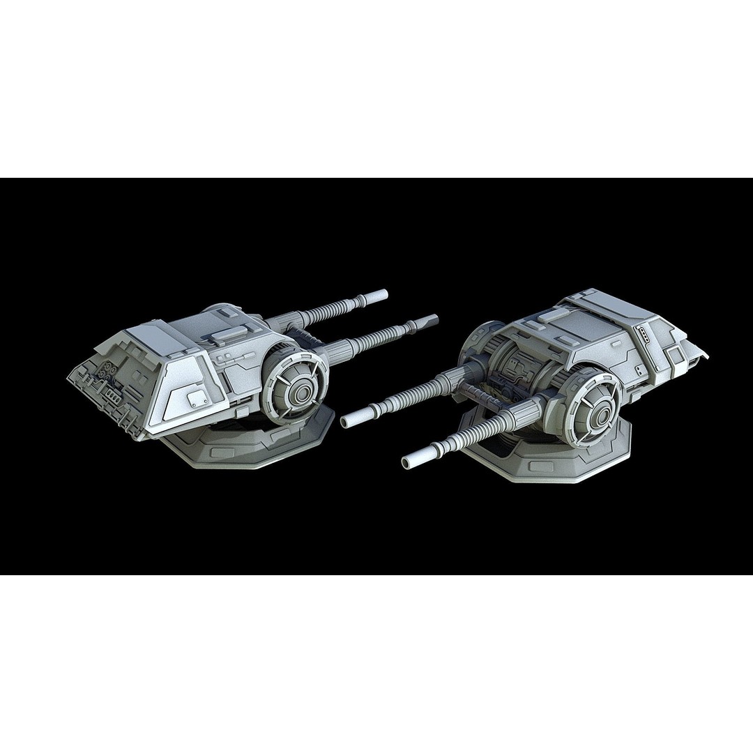 Sci-Fi Turret Gun and Missiles Pack 3D Model – Rigged Game Asset, FBX, OBJ - View 9