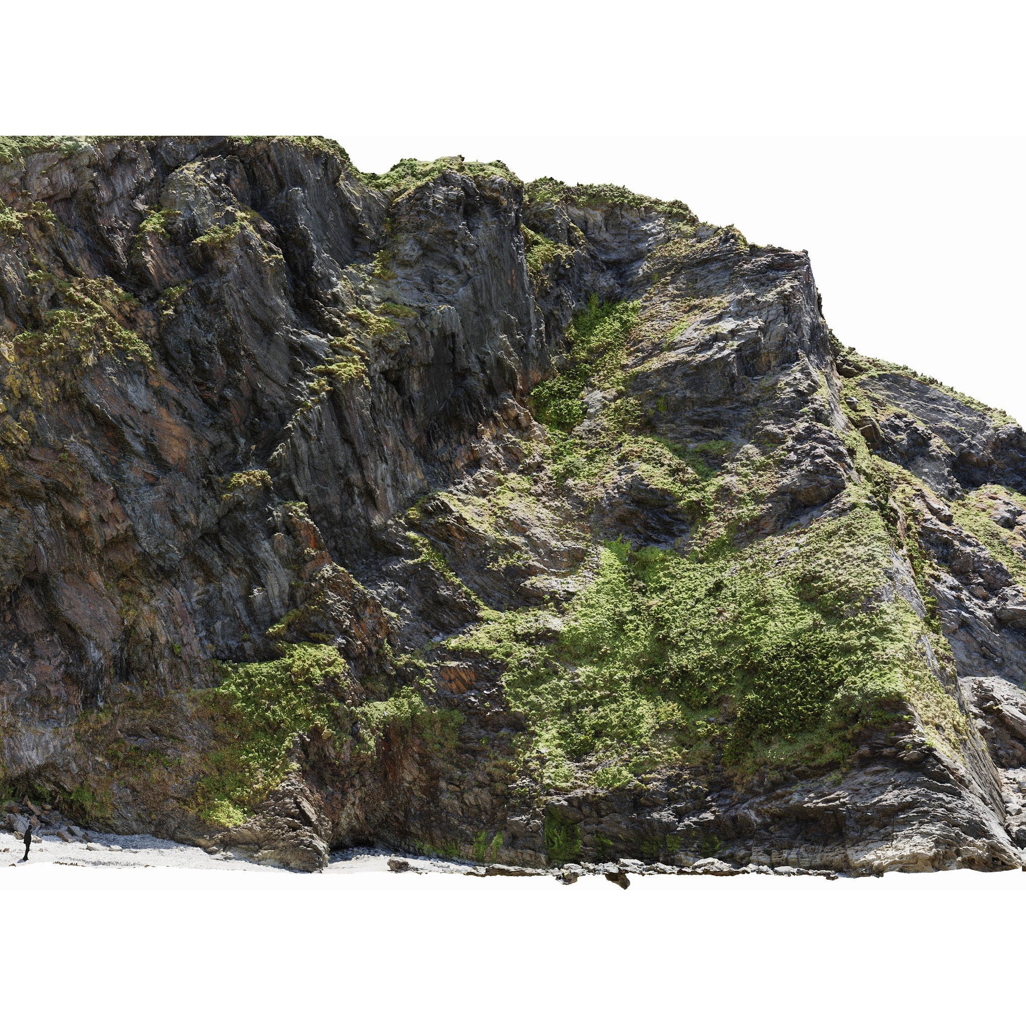 Large Coast Cliff - Low-Poly PBR 3D Model - View 11