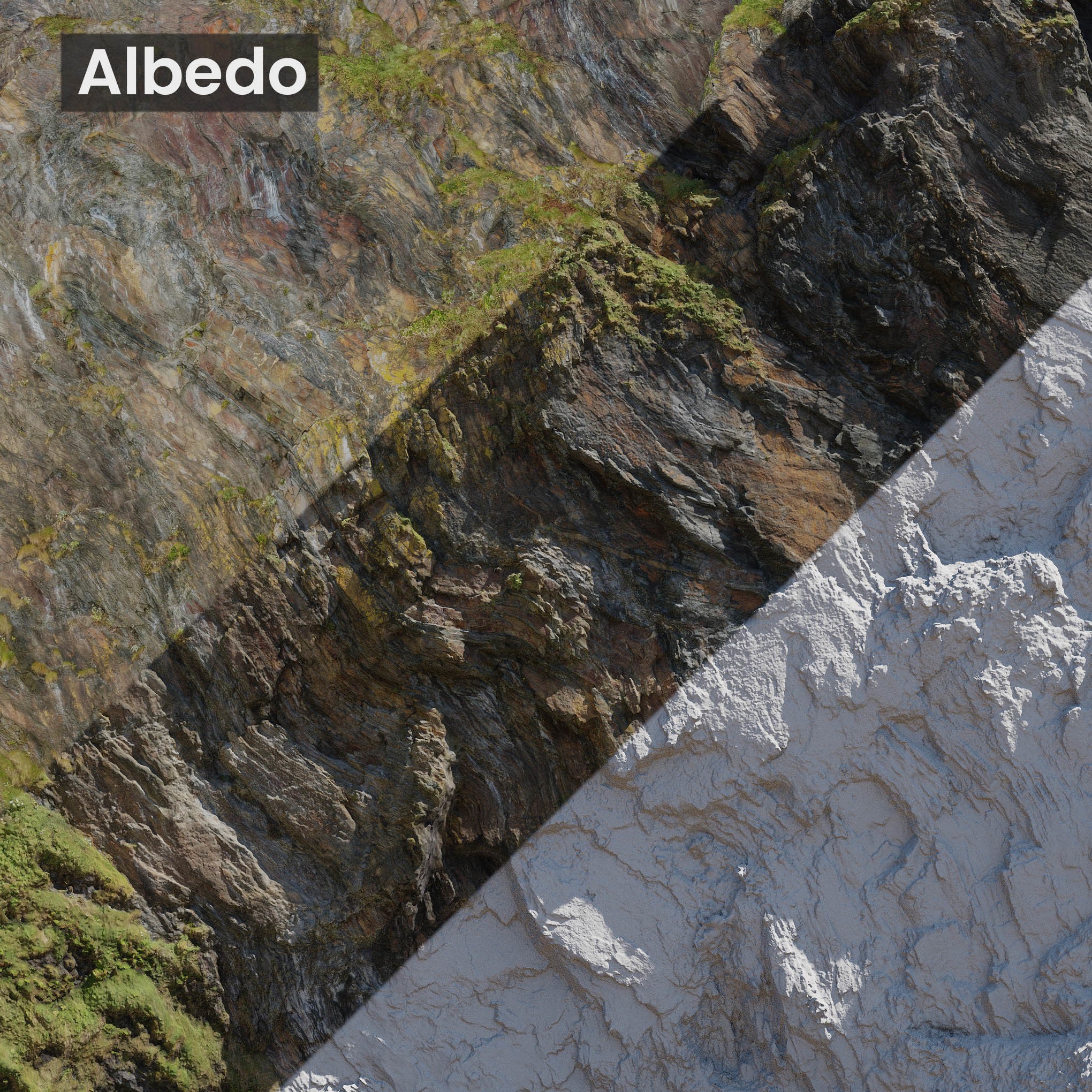 Large Coast Cliff - Low-Poly PBR 3D Model - View 4