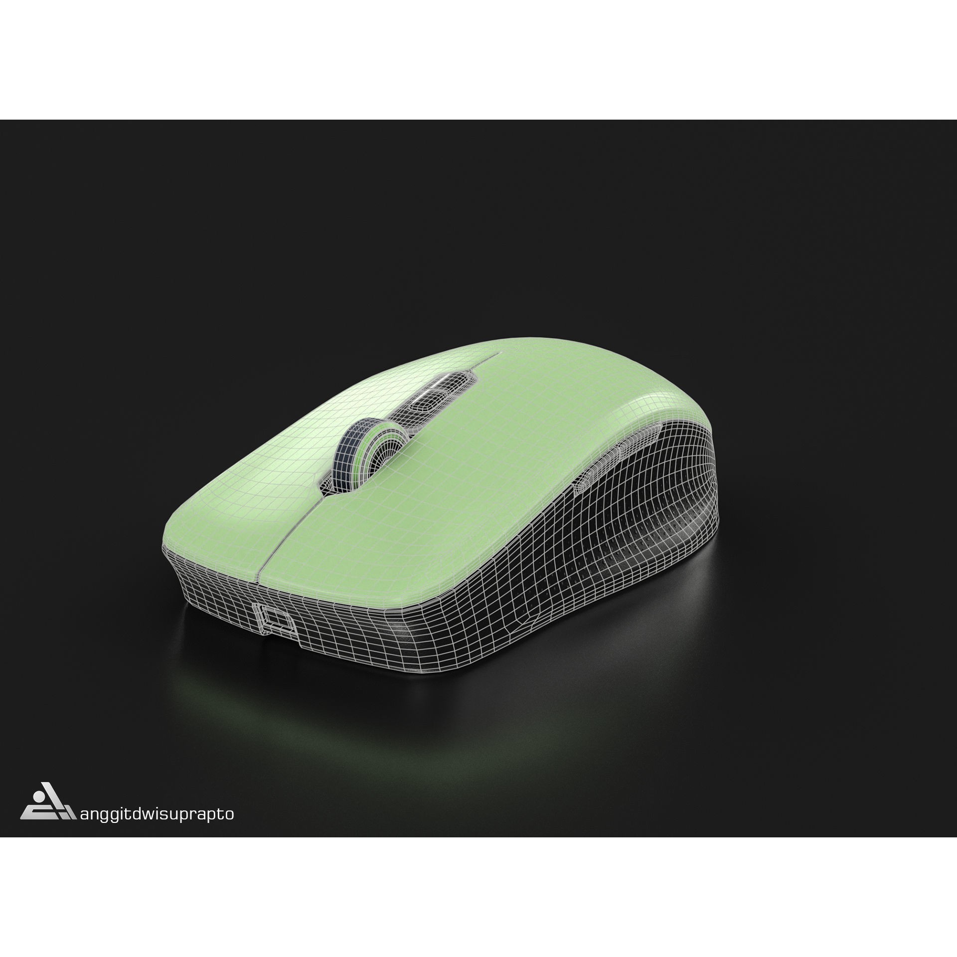 Wireless Mouse - Low-Poly Game-Ready 3D Model - View 13