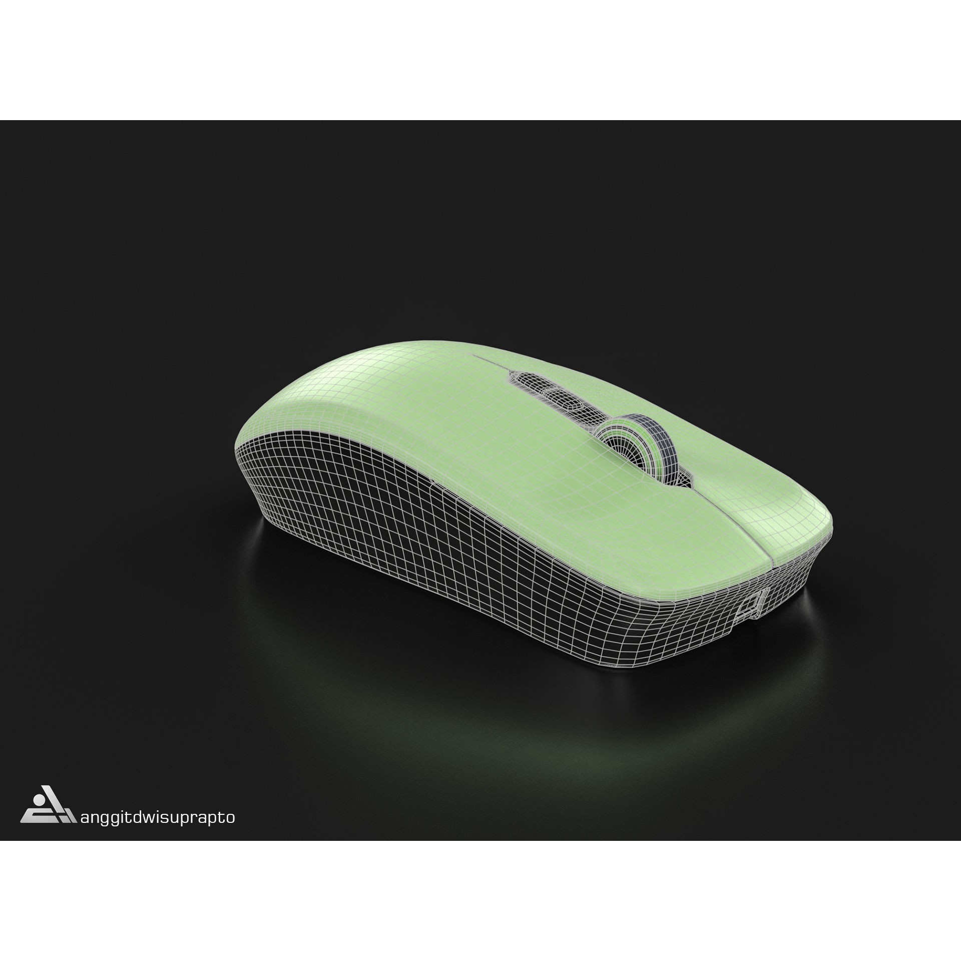Wireless Mouse - Low-Poly Game-Ready 3D Model - View 14