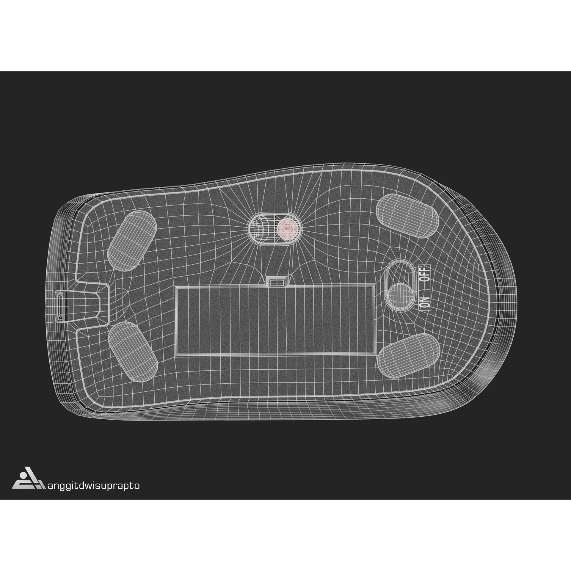 Wireless Mouse - Low-Poly Game-Ready 3D Model - View 17