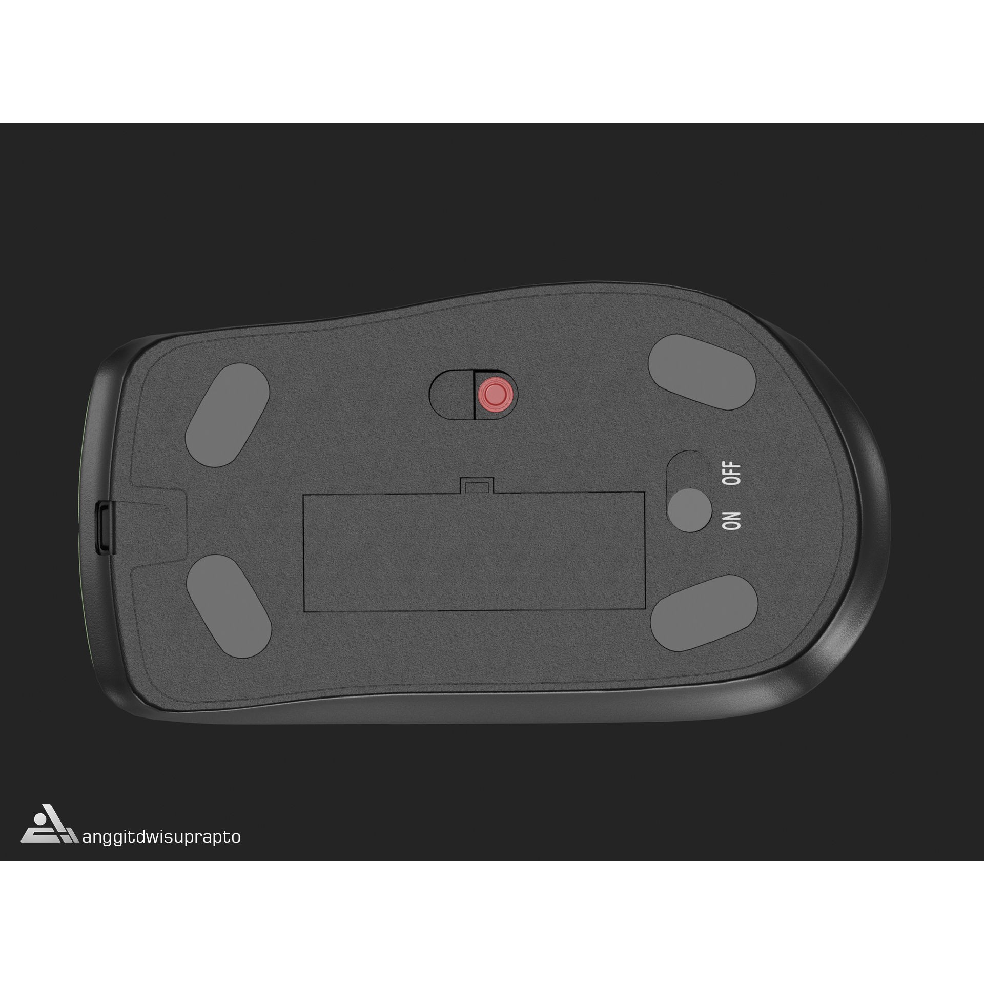 Wireless Mouse - Low-Poly Game-Ready 3D Model - View 8