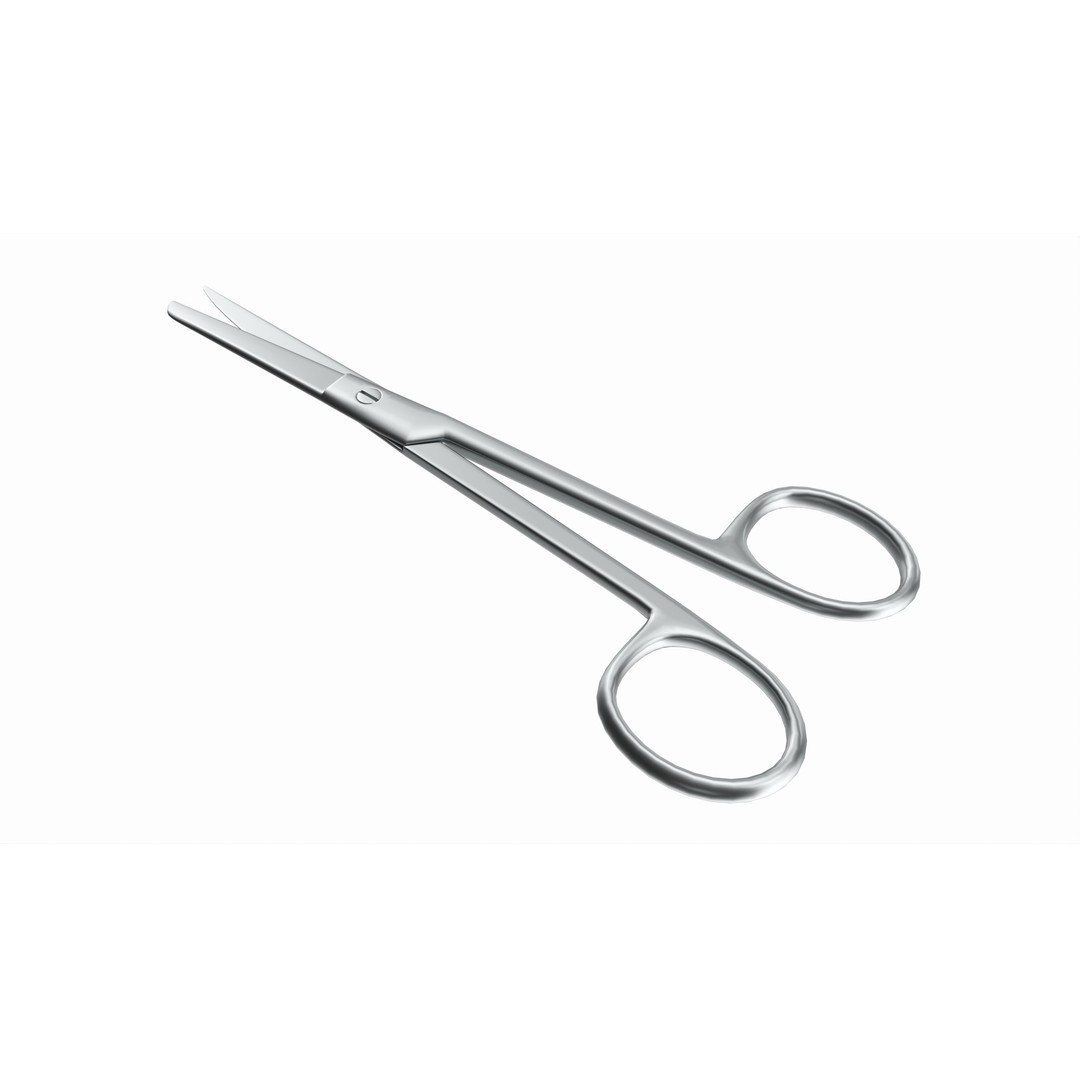 Operating Scissors 3D Model – High Quality PBR Surgical Instrument - View 3