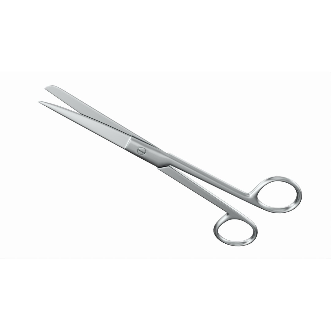 Operating Scissors 3D Model – High Quality PBR Surgical Instrument - View 5
