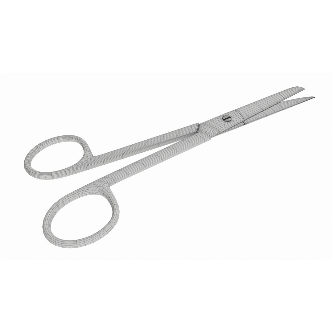 Operating Scissors 3D Model – High Quality PBR Surgical Instrument - View 8