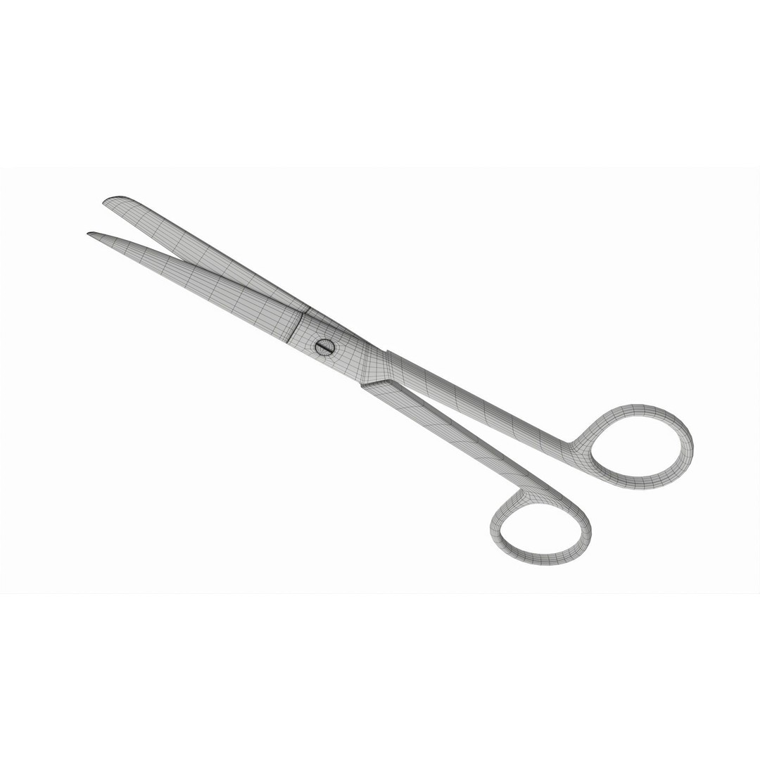 Operating Scissors 3D Model – High Quality PBR Surgical Instrument - View 9