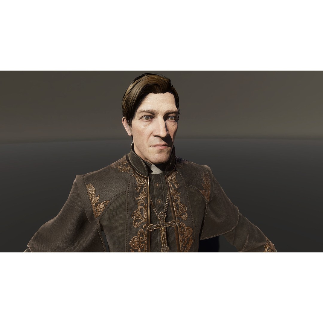Catholic Priest Low-Poly 3D Model – Rigged Game Asset, FBX, PBR - View 19