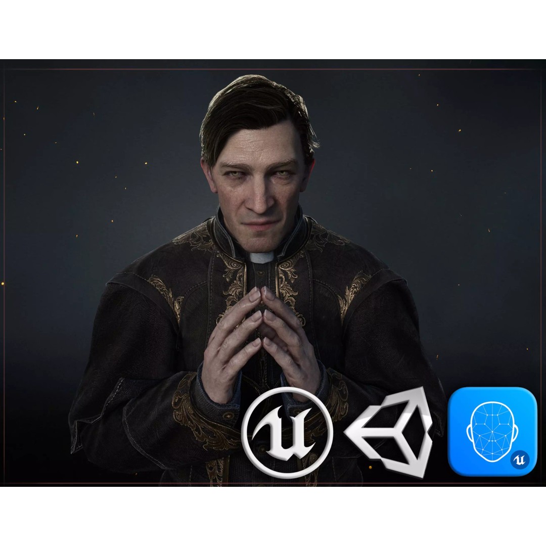 Catholic Priest Low-Poly 3D Model – Rigged Game Asset, FBX, PBR - View 2