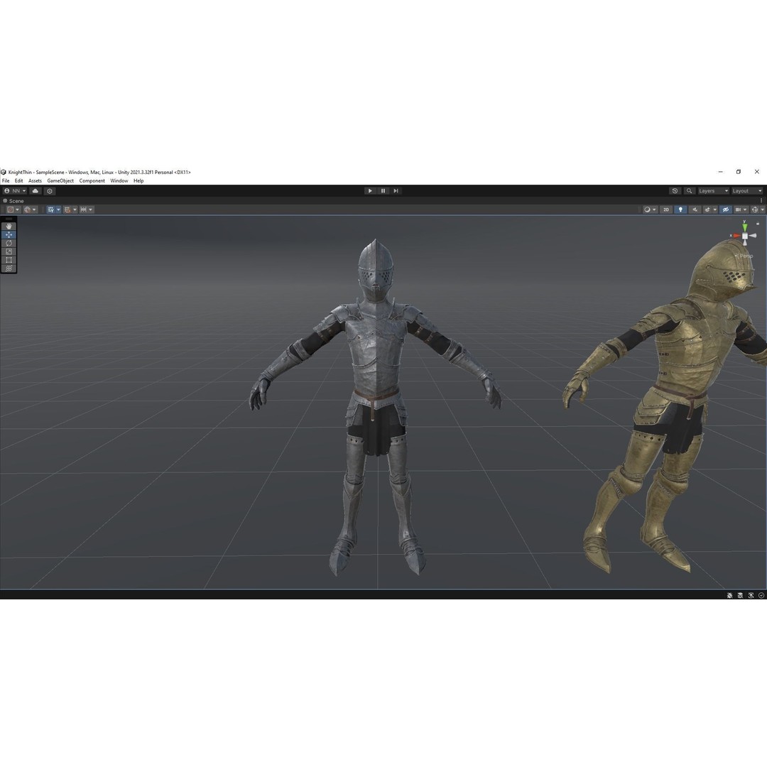 Knight 3D Model – Low Poly Rigged Character with PBR Textures
