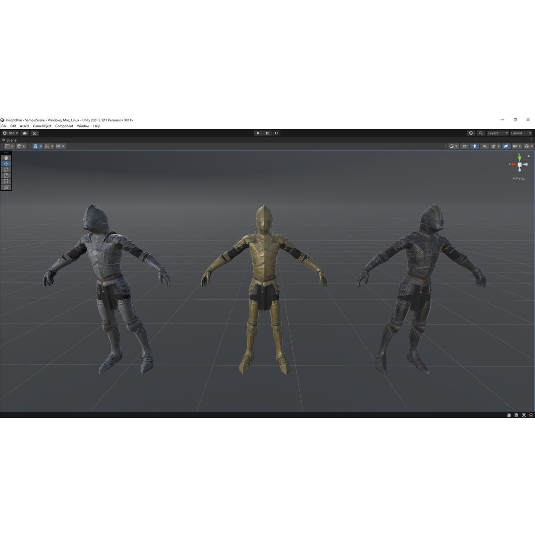 Knight 3D Model – Low Poly Rigged Character with PBR Textures - View 15