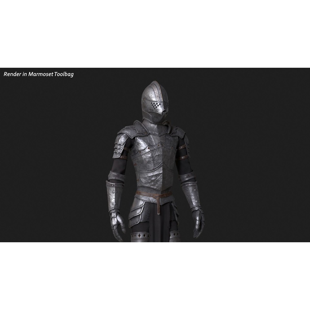 Knight 3D Model – Low Poly Rigged Character with PBR Textures - View 5
