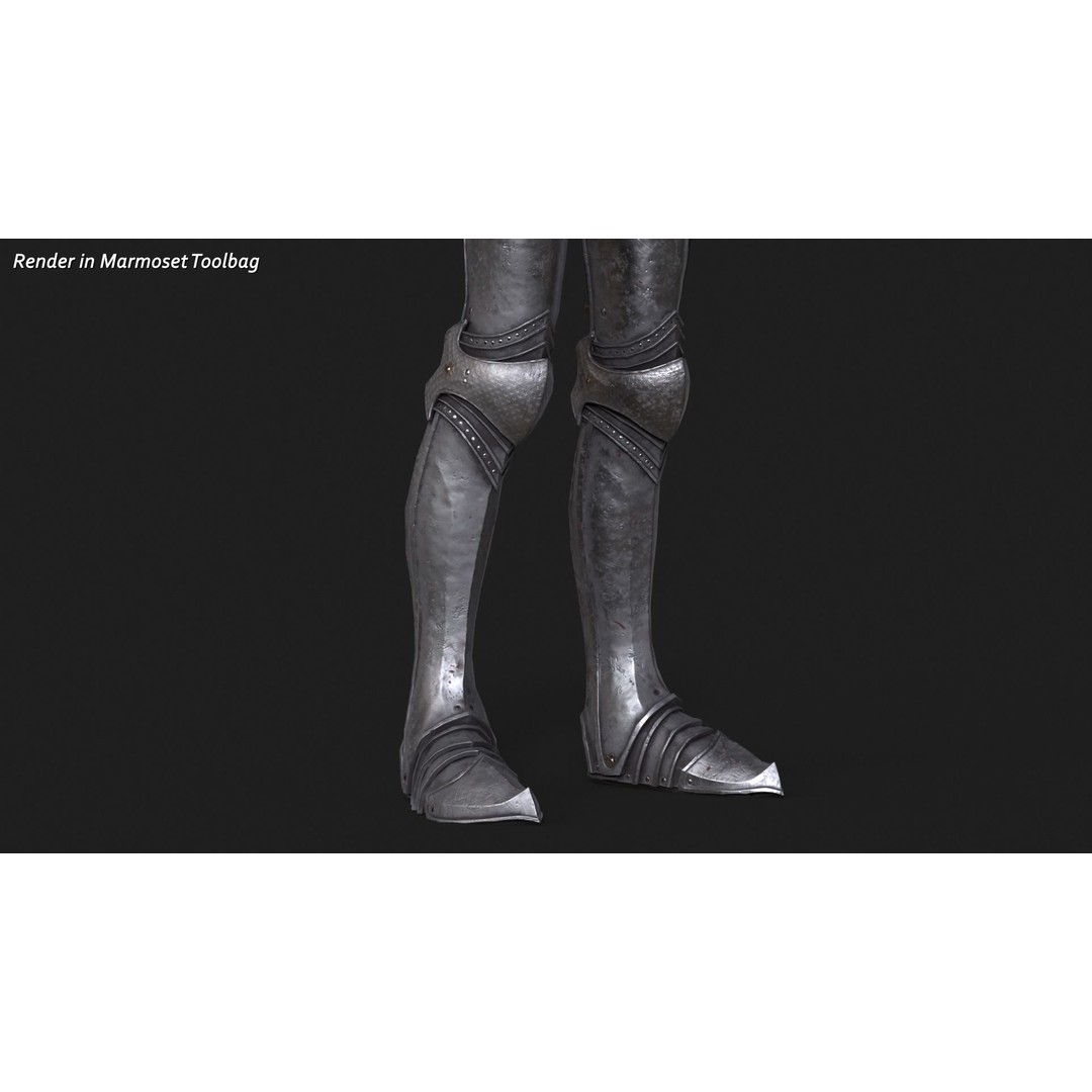 Knight 3D Model – Low Poly Rigged Character with PBR Textures - View 7