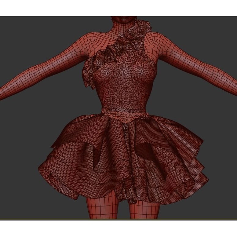 Ballet Dancer 3D Model – Low Poly Game-Ready Character, FBX/OBJ - View 11