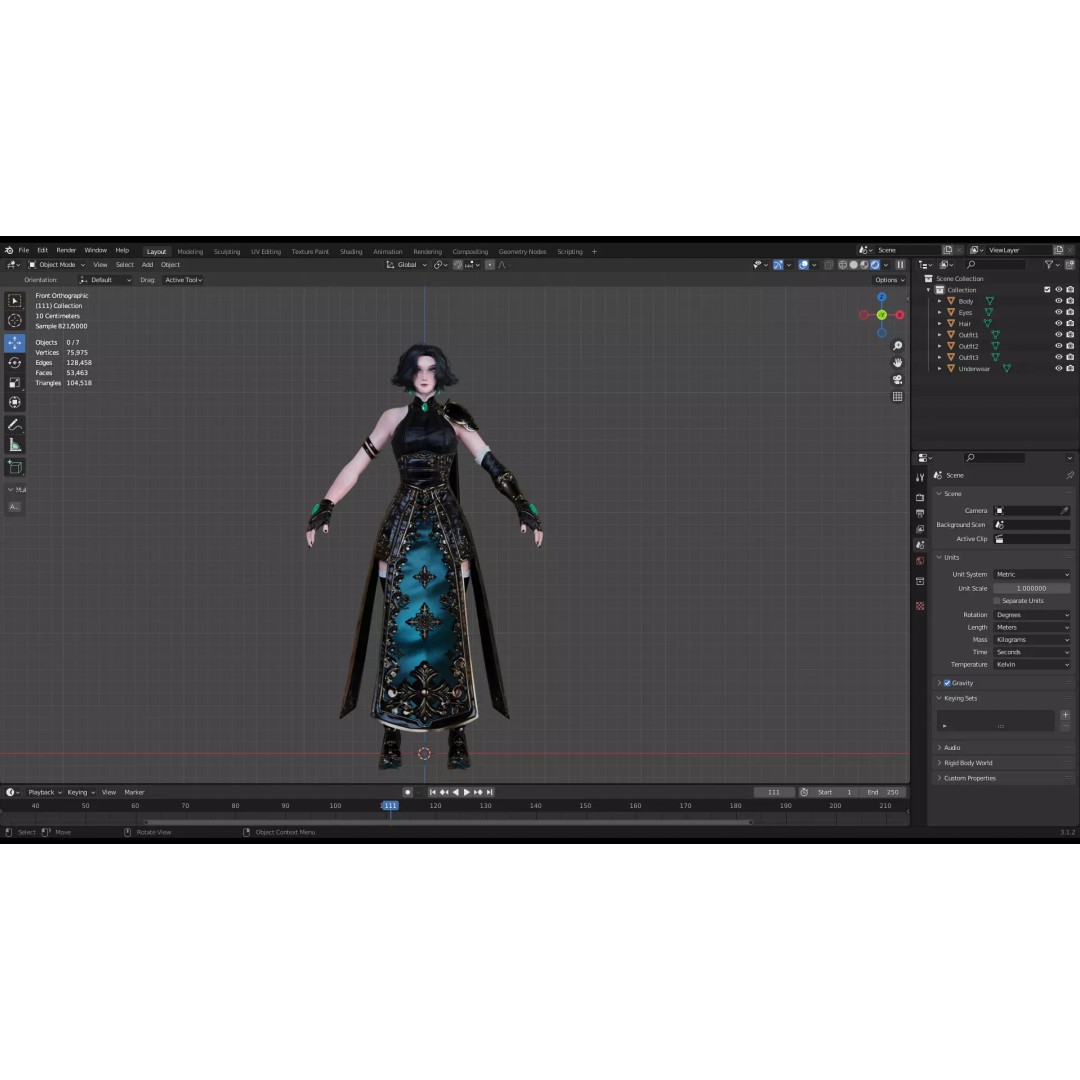 Female Mage 3D Model – Low Poly RPG Character, Rigged FBX - View 16