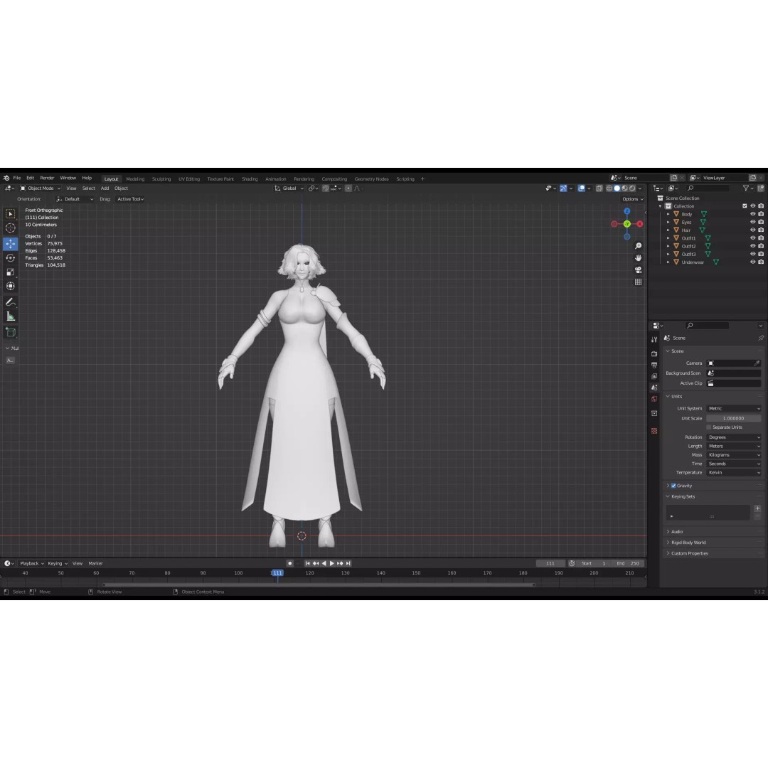 Female Mage 3D Model – Low Poly RPG Character, Rigged FBX - View 17
