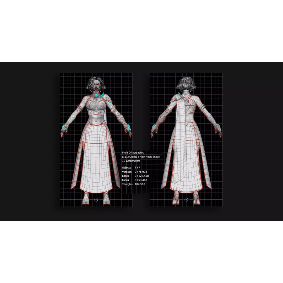 Female Mage 3D Model – Low Poly RPG Character, Rigged FBX - View 18