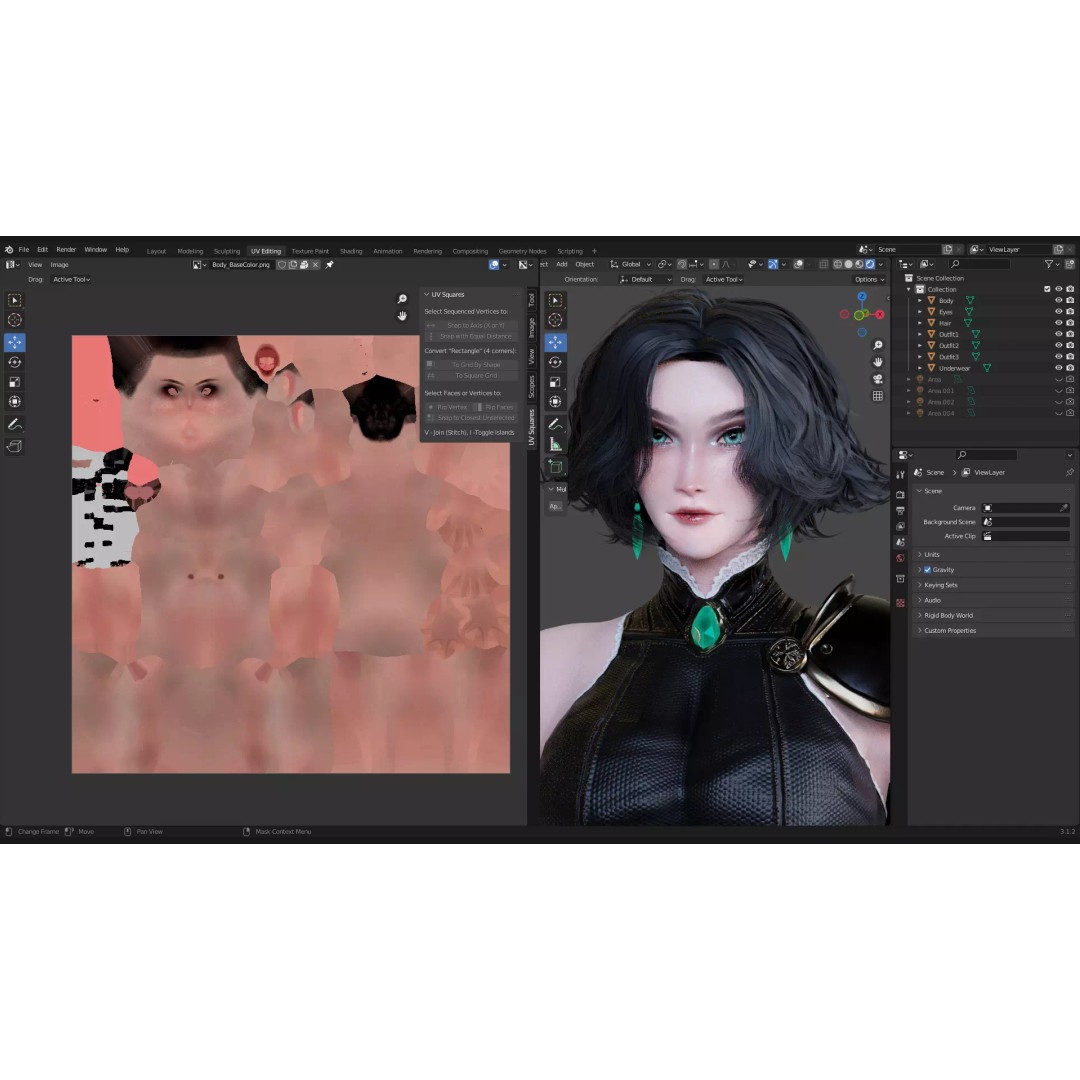 Female Mage 3D Model – Low Poly RPG Character, Rigged FBX - View 19