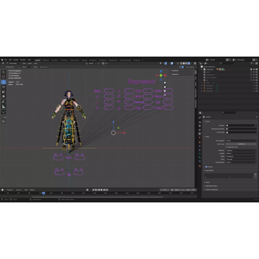 Female Mage 3D Model – Low Poly RPG Character, Rigged FBX - View 21
