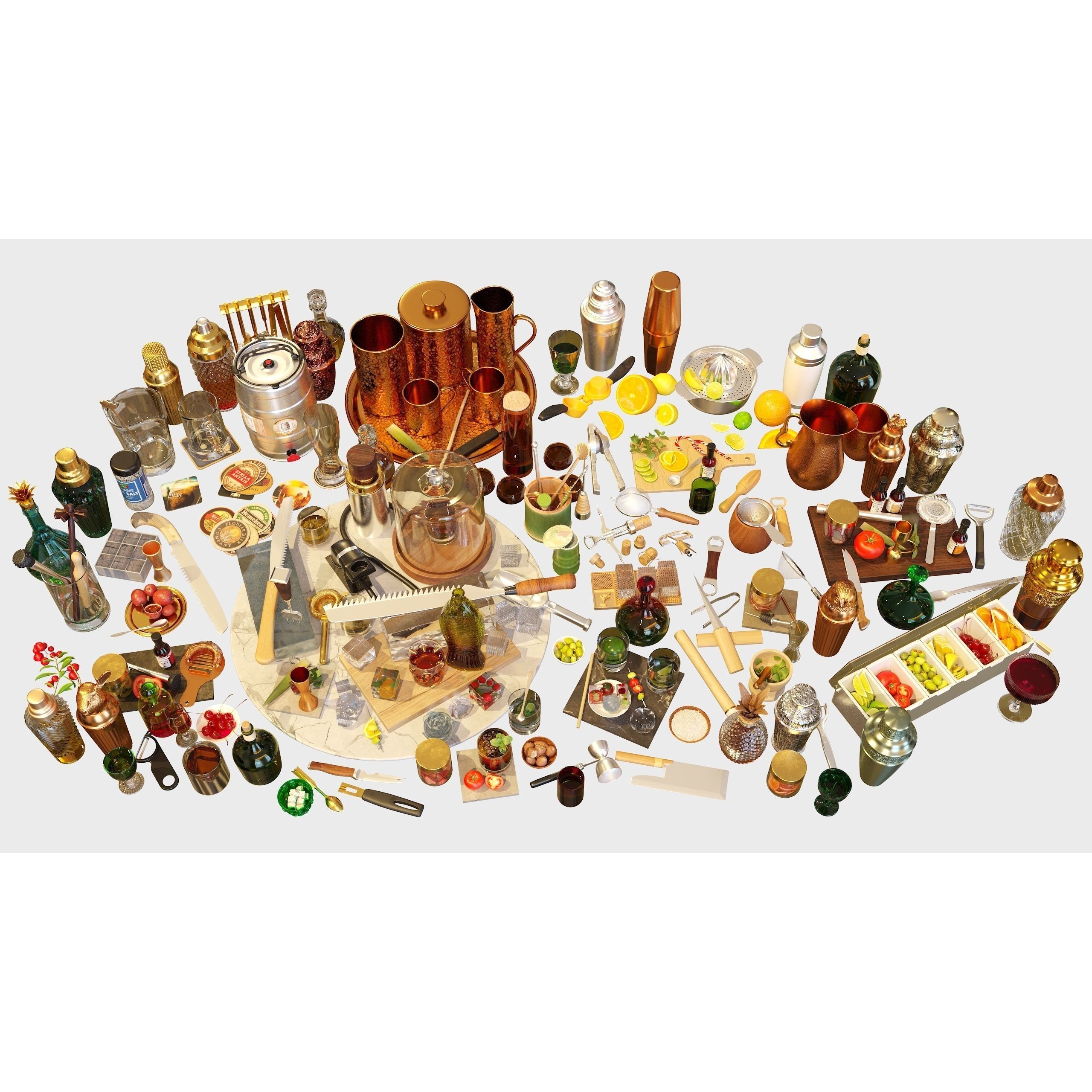 Bartender Tools Set - Game-Ready 3D Model - View 3