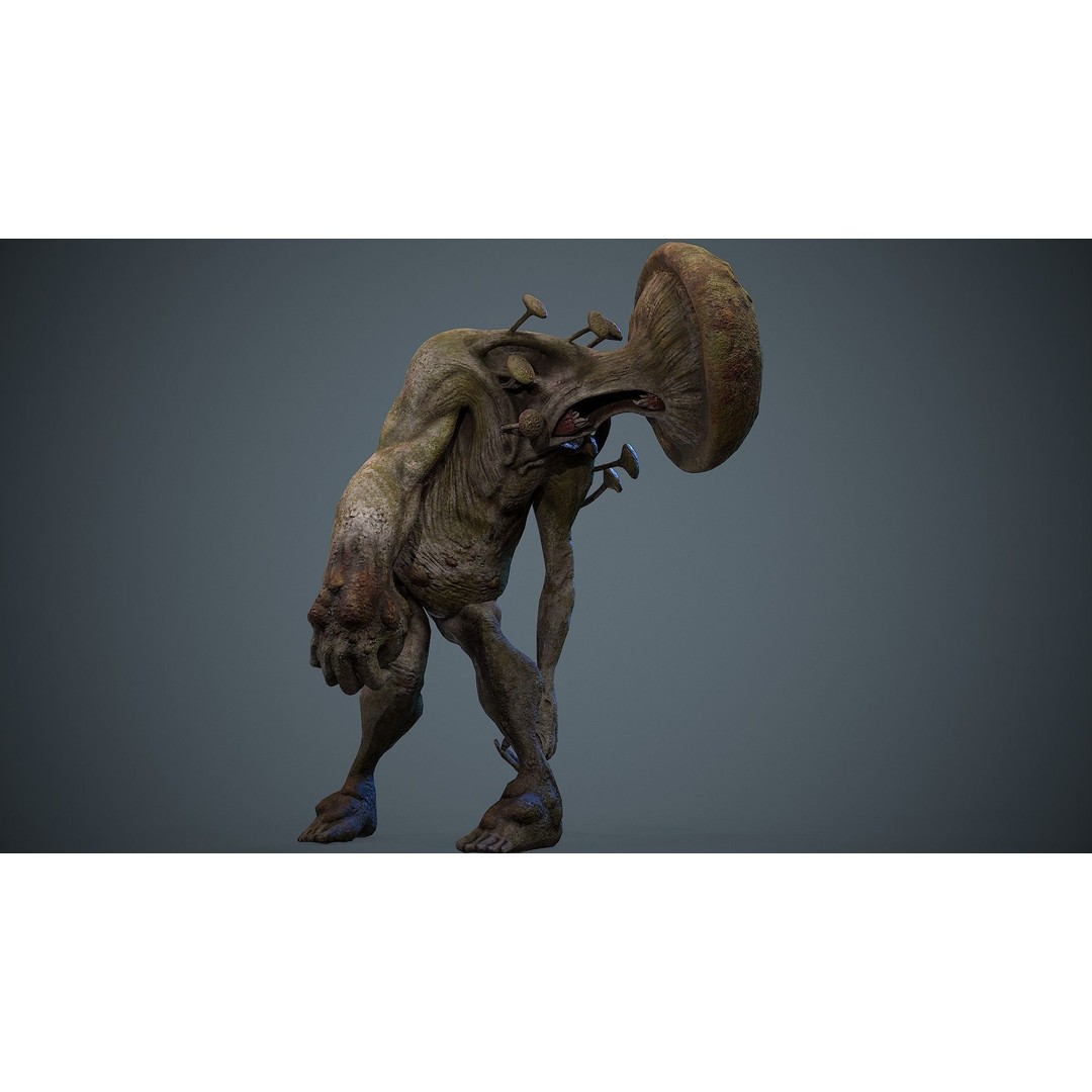 Crazy Mushroom Monster 3D Model – Low Poly Rigged Character for Games - View 12